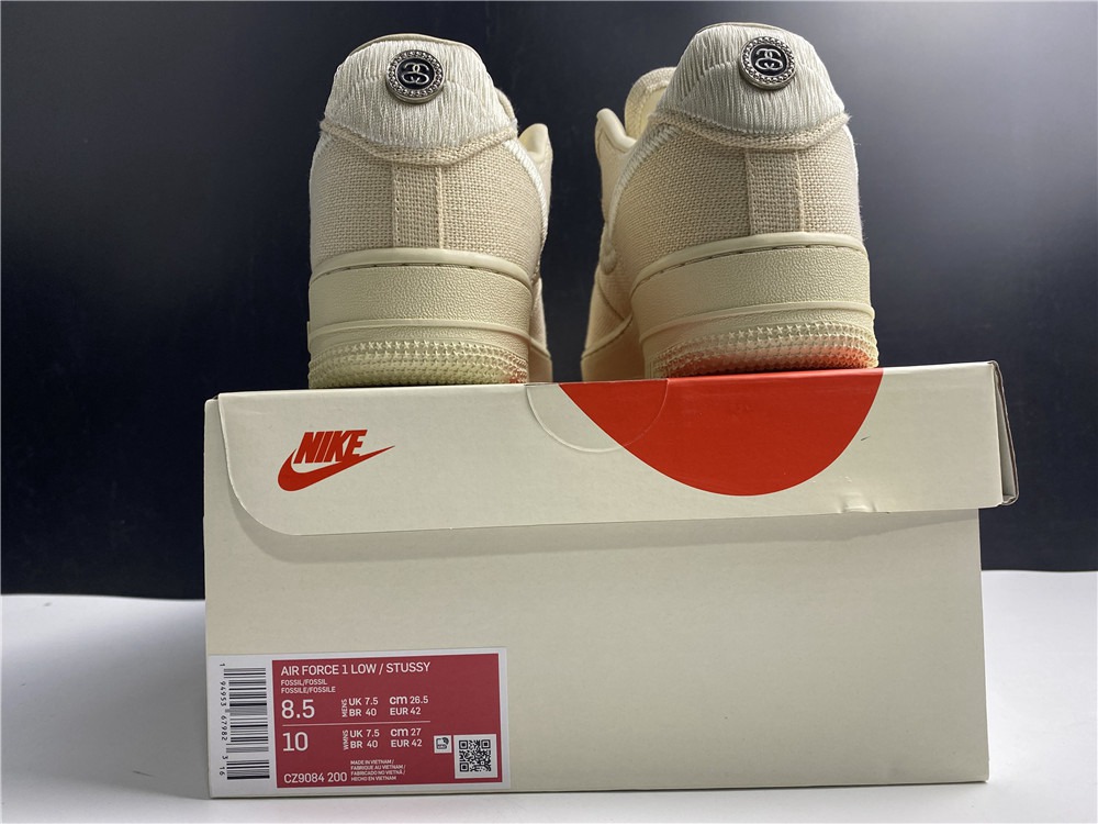 Stussy x Nike Air Force 1 Low Fossil Stone CZ9084-200